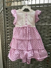 Vintage Children's Purple Gingham White Eyelet Summer Dress Ruffled Size 3