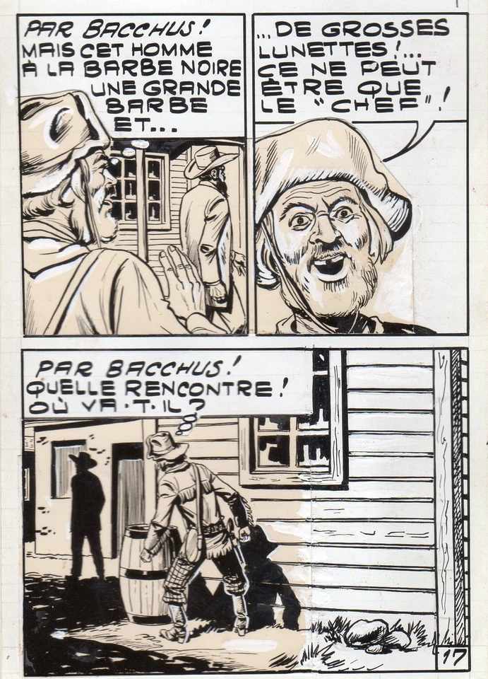 MIKI LE RANGER LES BANDITS  PLANCHE  MONTAGE NEVADA 1961 PIECE UNIQUE PAGE 17 - Photo 1/1
