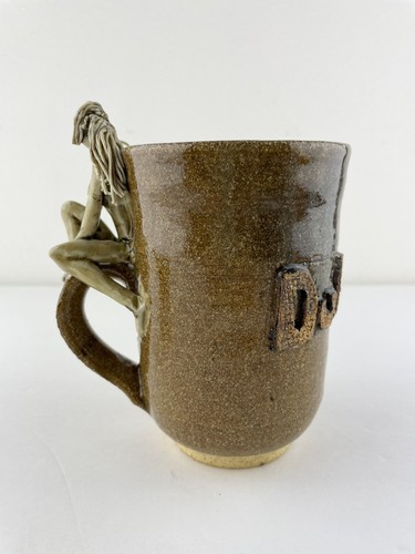 Studio Art Mug Nude Woman Siren Mermaid Hair Duke Stoneware Handmade - Picture 2 of 7