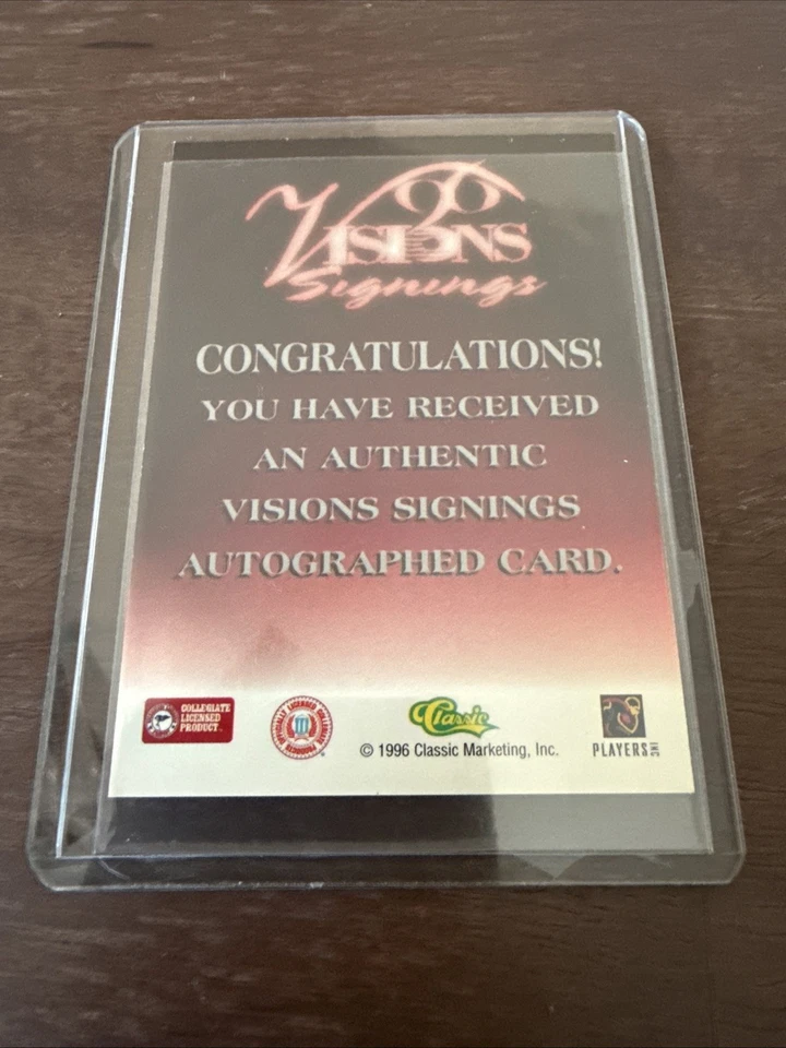 1996 Classic Vision Signings Press Pass Alex Van Dyke Autograph - Image 3 of 4