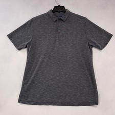 Tommy Bahama Polo Shirt Men's Large Gray Heathered Lyocell Blend Short Sleeve