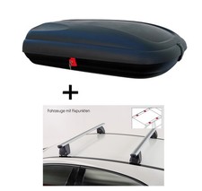 Dachbox VDPBA320Ltr carbonlook+Dachträger VDP Delta für für Peugeot 407 4Türer 0
