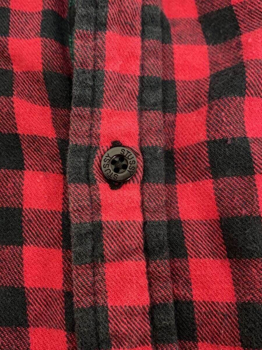 STUSSY Long Sleeve Shirt M Cotton RED Gingham CK thumbnail 8