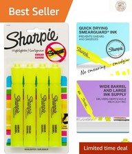 4-Pack Fluorescent Yellow Chisel Tip Highlighters - Quick-Drying Art Supplies