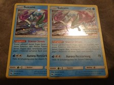 2X POKÉMON Suicune 59/214 HOLO STAMP Legendäre Pokémon Echo des Donners Deu