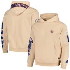 Unisex The Wild Collective Cream Connecticut Sun Graffiti Acid Wash Pullover