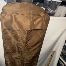 Gucci Golden Brown Nylon Zippered Dust Cover Garment Bag long dress