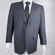 KITON Smoke Gray Tan Pin Stripe Sport Coat Diamonte Blu Wool 54IT 44US EUC