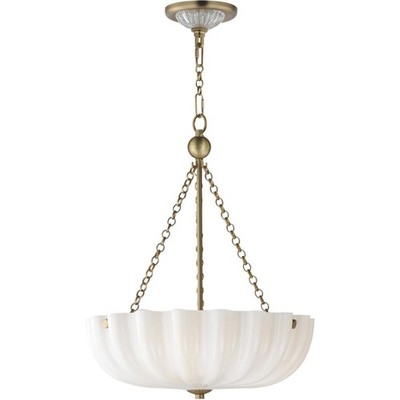 Maxim Lighting 22652WTNAB Bundt Semi-Flush Mount White and Natural Aged Brass