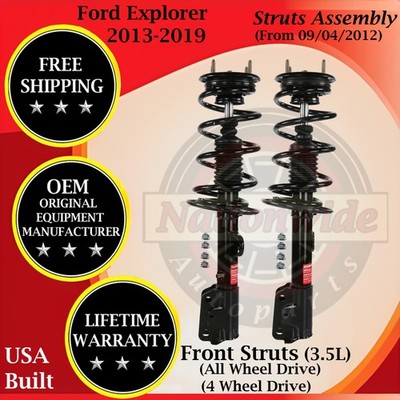 Monroe OEM Front Struts For 2013-2019 Ford Explorer From 09/04/2012 Lifetime Wa.