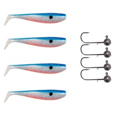 4x Fox Rage Lucioperca Pro Shad+ 4x Pamchion Lead Test Set 8-Piece Red