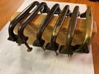 Vintage Set Of 6 Black /Brass Industrial Rare Furniture Handles Harware Drawer — photo 2