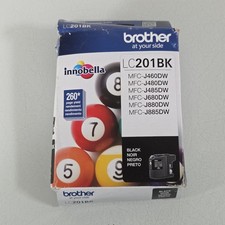 Genuine Brother LC201BK Black Ink Cartridge Expired 2021  OEM NEW SEALED PACKAGE