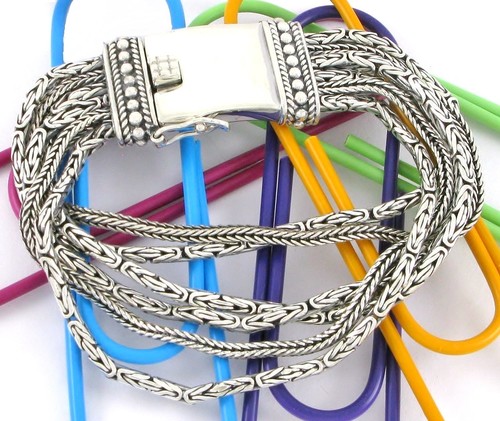 Sterling Silver 925 Silpada B1452 Go Gorgeous 6-Strand Byzantine & Foxtail Link - Picture 4 of 15