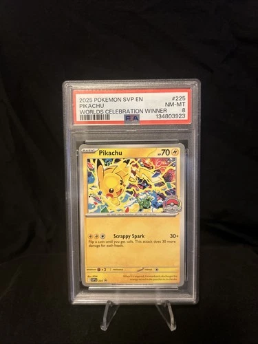 Pikachu - 225 (World Championship 2025) 225 Sv: Scarlet & Violet Promo PSA 8