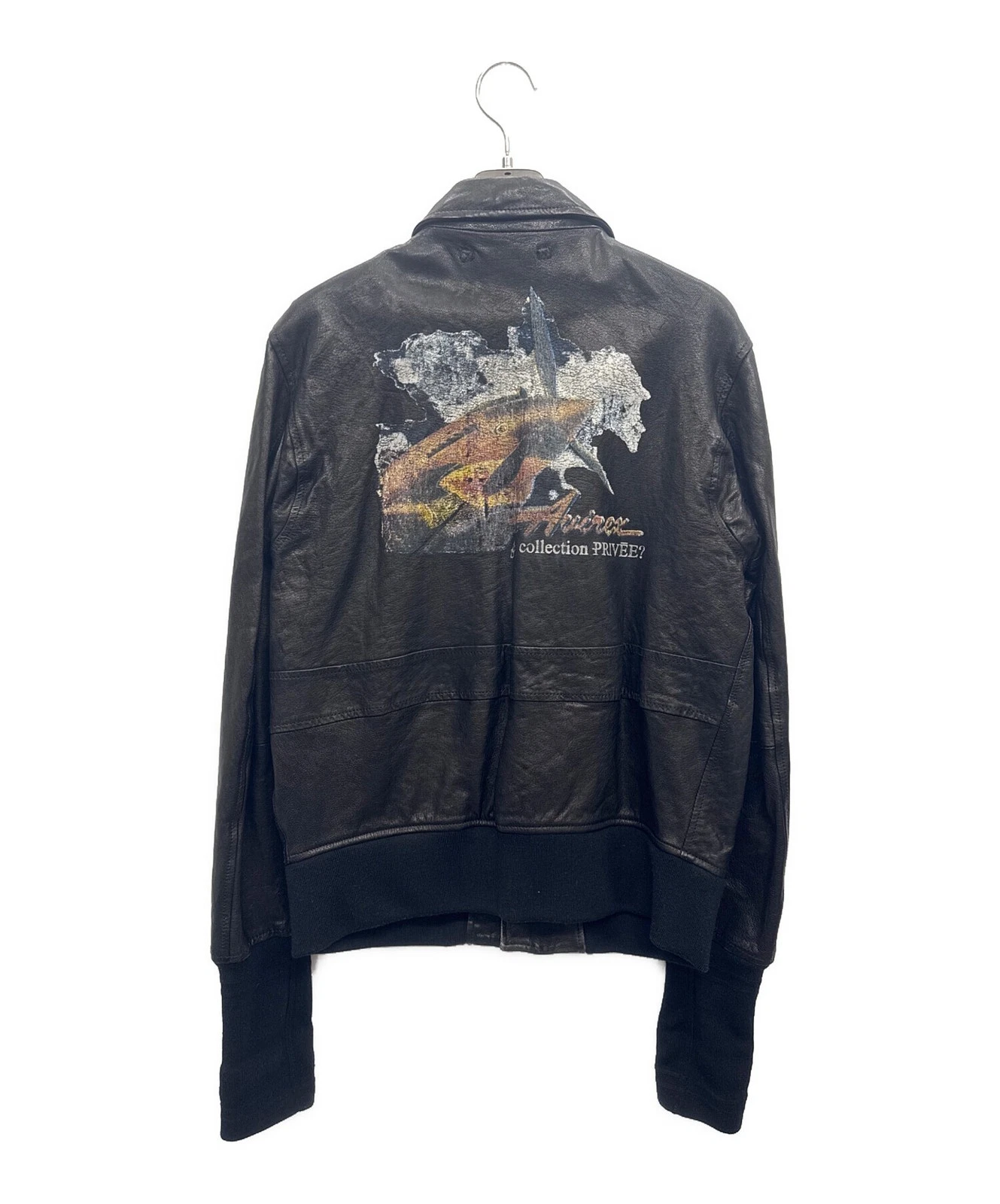 AVIREX x COLLECTION PRIVEE Lambskin Leather Jacket Men's Size 48 Dark Brown - product detail image 2