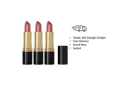 Revlon Super Lustrous Lipstick, 802 Daylight Delight, Sealed 3 PACK !