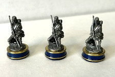3 Franklin Mint Civil War Chess Set Union Pawn Pieces Pewter/Brass Replacement