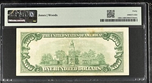 1929 $100 Dallas Texas First National Bank CH 3623 PMG 40 - Image 2 of 2