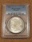 1921 Morgan Silver Dollar, PCGS MS64, Very Clean Surfaces