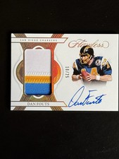 DAN FOUTS 2025 PANINI FLAWLESS JERSEY PATCH AUTO 10/25 CHARGERS 3 COLOR RELIC