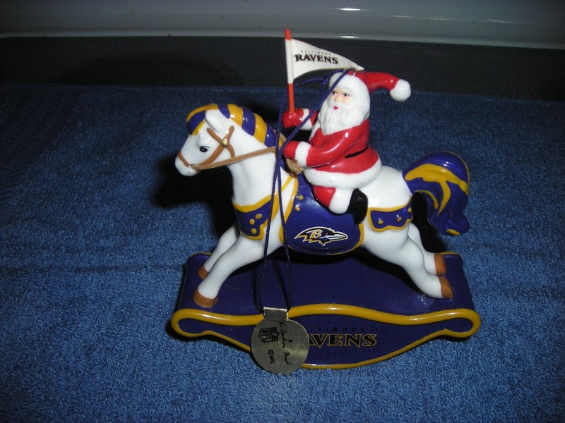 Baltimore Ravens Rocking Horse Christmas Ornament - Danbury Mint with tag