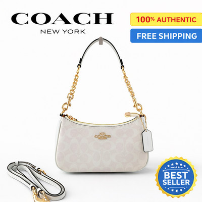 NWT COACH Teri 2Way CA548 Shoulder Bag Signature Coated Canvas White New outlet