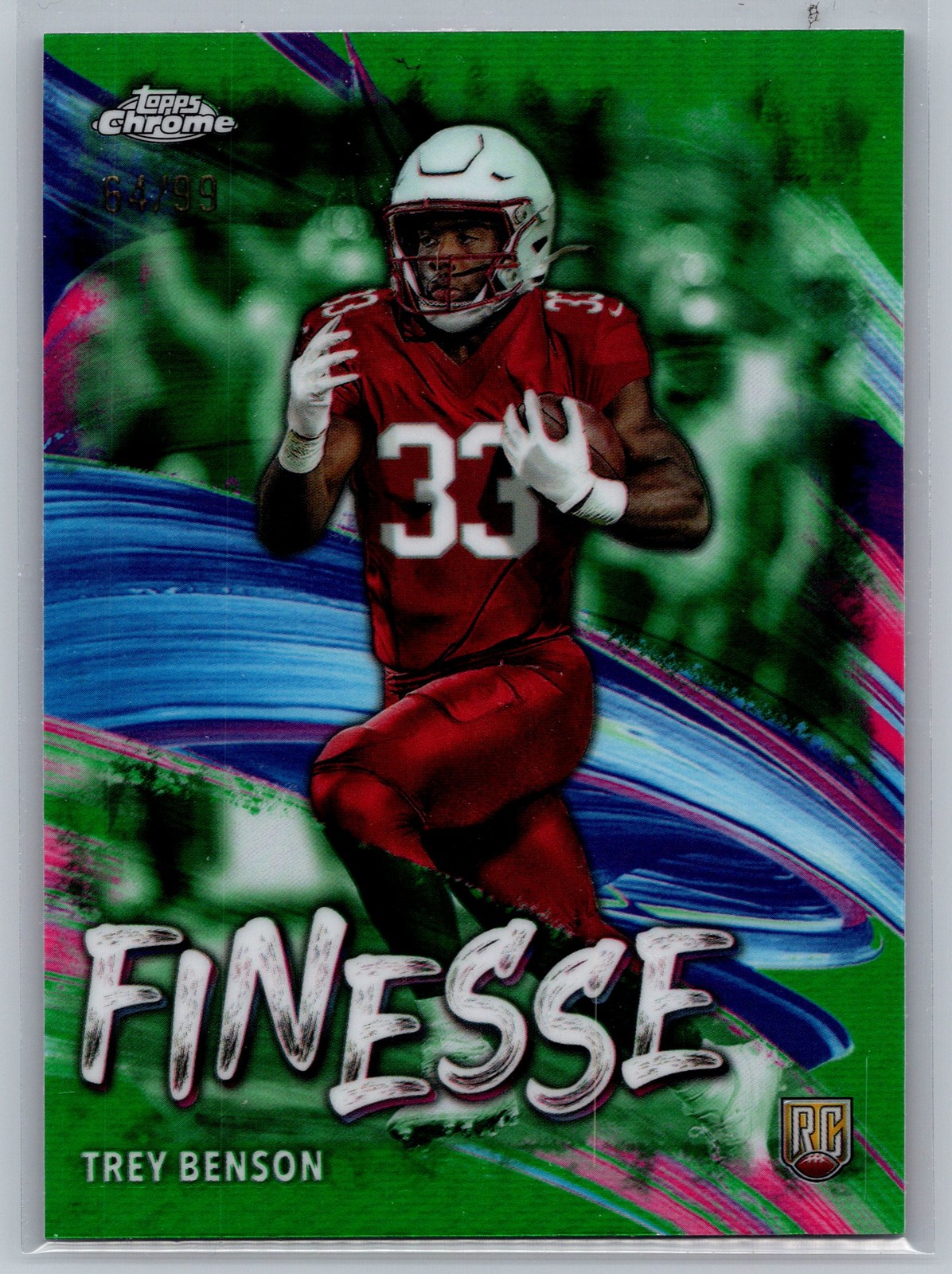 Trey Benson Topps Chrome Finesse #F9 Green Refractor