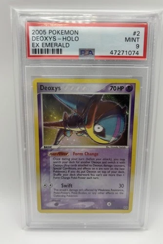 2005 Pokemon Deoxys Holo 2 EX Emerald PSA 9 Mint No Reverse Stamped
