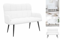 Zweisitzer Sofa Weiß 115X61X87 Cm Stoff