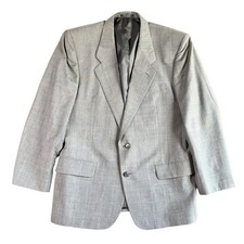 Andre Vachon Mens 44R Gray Glen Plaid 100 Pure Wool Two Button Blazer Sport