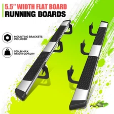5.5"Flat Style Polished Step Nerf Bar Running Boards for Ram 1500 Crew Cab 19-22