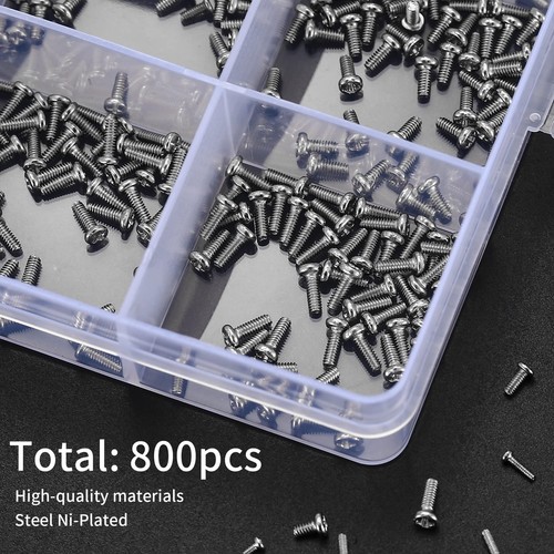 woshilaoDS 800 Pcs Assortiment de Micro VisSet de Mini Vis M1 M1.2 M1.4 M1.6 ... - 第 5/7 張圖片