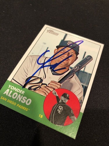 Yonder Alonso Padres Signed Auto Autographed 2012 Topps Heritage Card #37 ~ COA - Picture 3 of 6