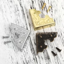 20x Retro Wood Chest Case Box Edge Corner Protectors Guards Brackets 25x25x9mm