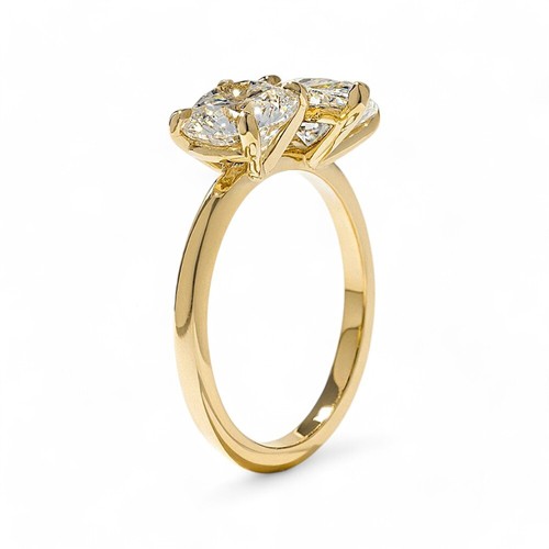 Toi Et Moi Wedding Ring 14K Yellow Gold 3.40 Ct Certified IGI Lab Grown Diamond - Picture 3 of 11