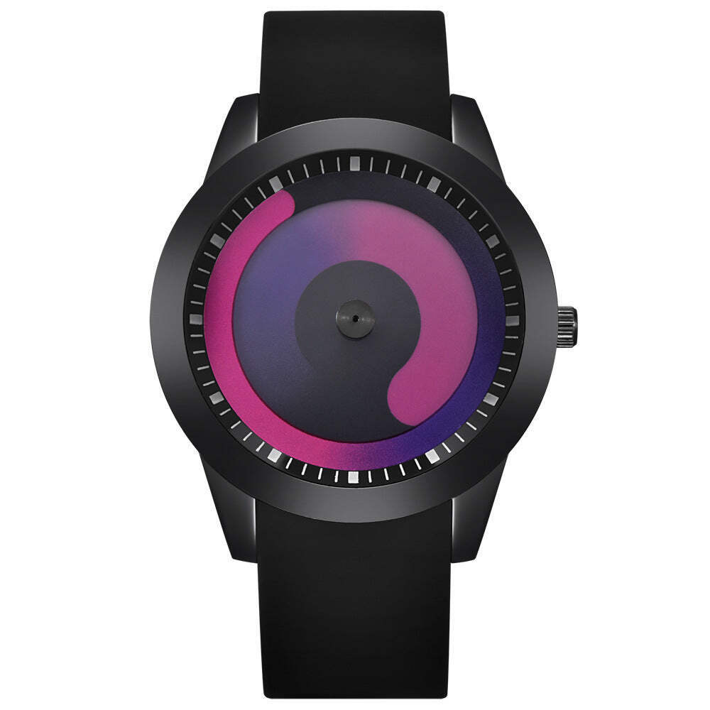 Dual Dial Rubber Strap Quartz Timepiece