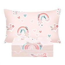 Twin Sheets Set KidsRainbow Pink 3 Pieces Easy Fit Deep Pocket Sheets Set Bre...