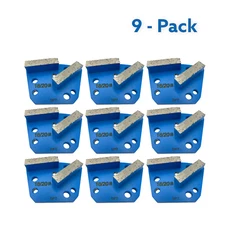 9 Pack Bolt-On Trapezoid Grinding Disc Hard Bond for Concrete Floor Grinder Tool