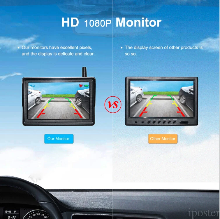 Digital Wireless 5" Monitor Spare Tire Mount Backup Camera Kit For Jeep Wrangler - Image 3 of 4