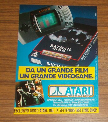 Seltene Werbung ATARI Lynx BATMAN RETURNS #1 1992