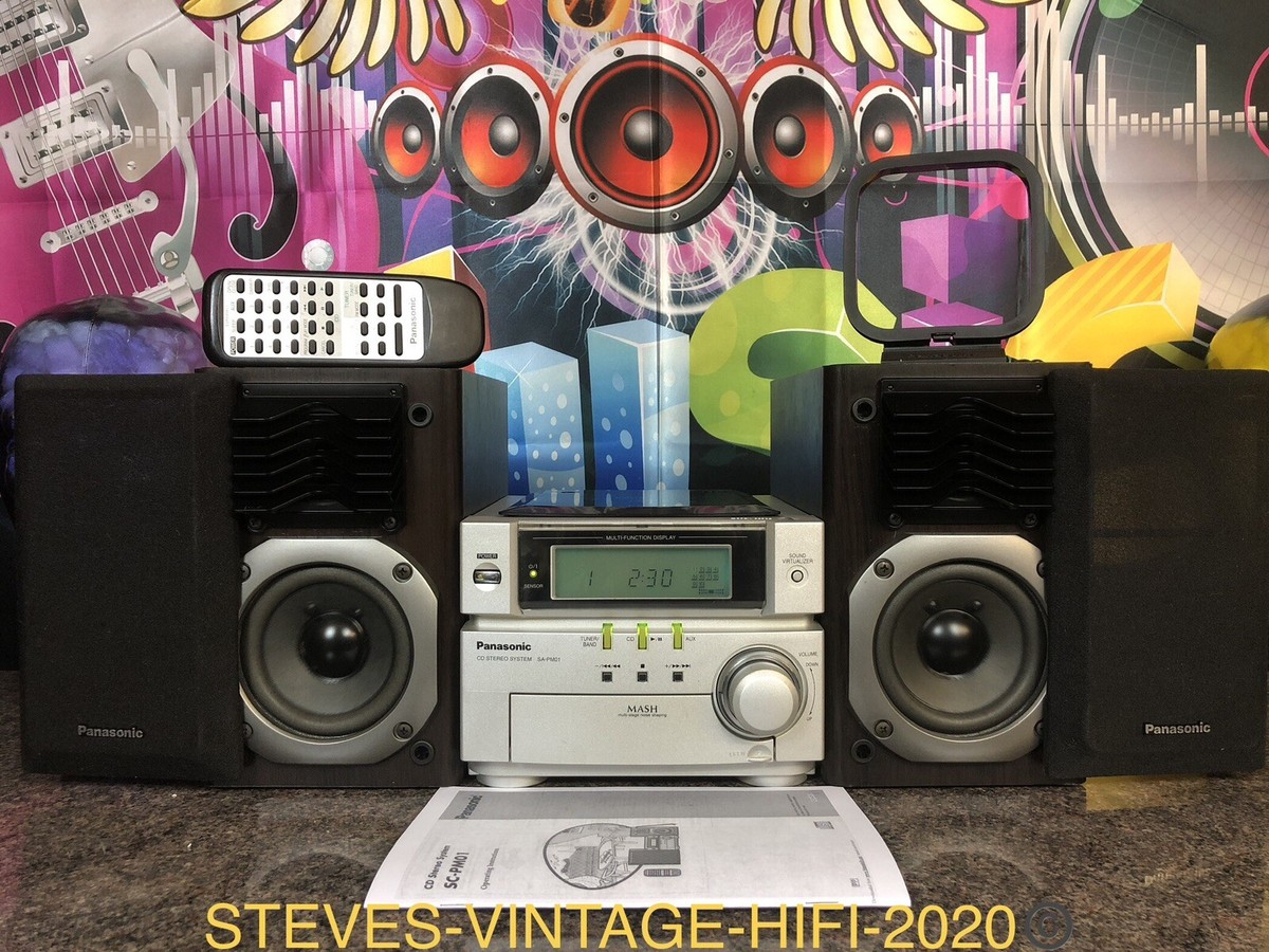 美品！　パナソニック　CDステレオシステム　SA-PM01 Panasonic SA-PM01 CD Stereo System With Speakers, Remote