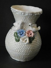 White Vase Lovebirds Roses Wedding