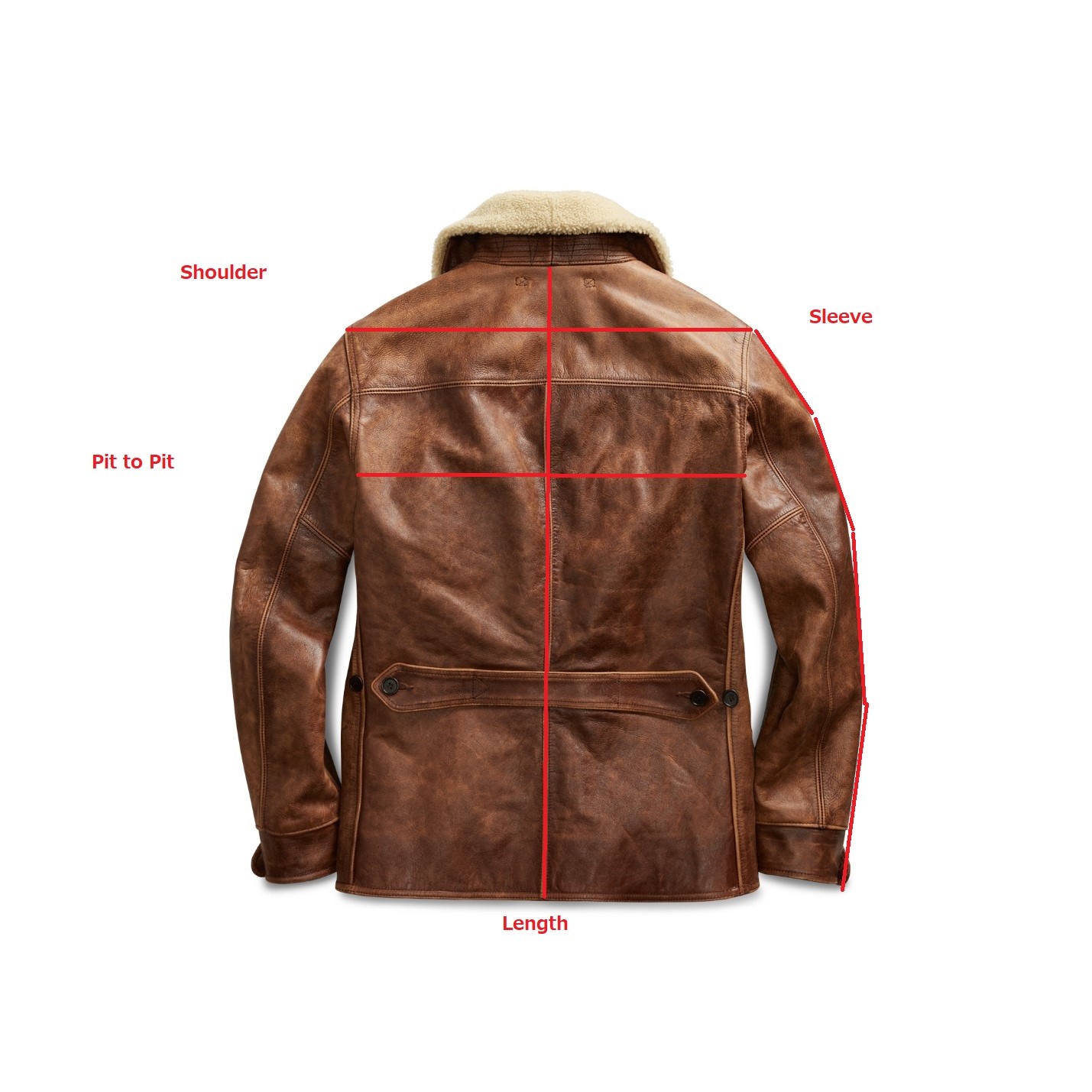 Distressed Leather Car Coat Jacket 