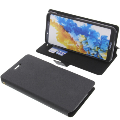 Tasche für TP-Link Neffos C7s Book-Style Schutz Hülle Handytasche Buch Schwarz