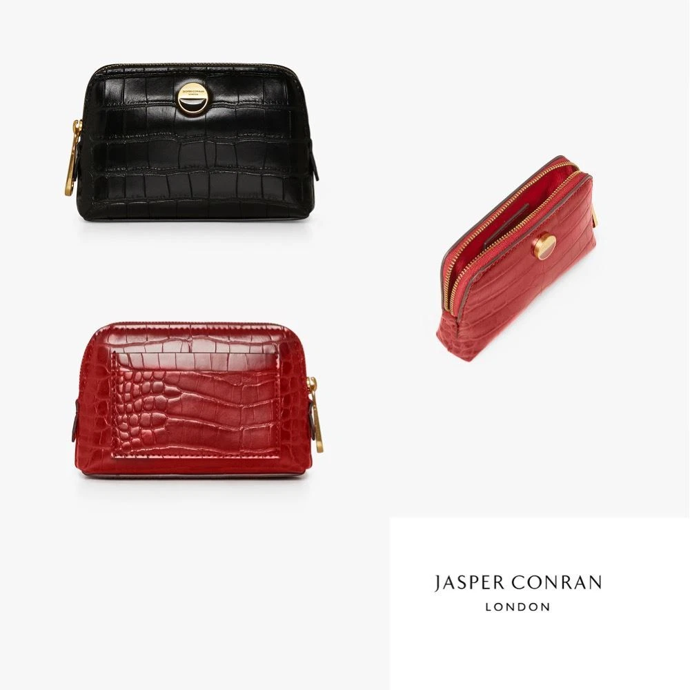 Jasper Conran Purse Small Womens Red Black Amber Croc Zip Coin