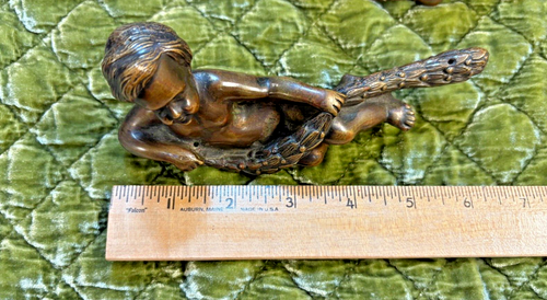 Vintage - 2 Bronze Cherub Inkwell Statues - Heavy - Picture 10 of 11