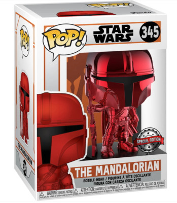 Star Wars Funko Pop! - THE MANDALORIAN 345 RED CHROME Special Edition SELTEN
