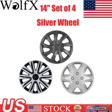 4x 14" Wheel Covers Wheel Full Hub Caps Hubcaps For R14 Tire Snap On universal