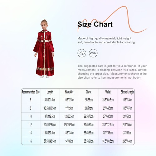 Girls Church Clergy Robe Praise Loose Fit Clergy Maxi Dress Minister Choir Robe - Picture 30 of 50